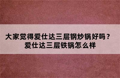 大家觉得爱仕达三层钢炒锅好吗？ 爱仕达三层铁锅怎么样